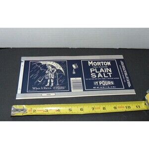 Vintage Morton's Iodized Salt Label UNUSED Advertising 5 1/2" x 12" 1914